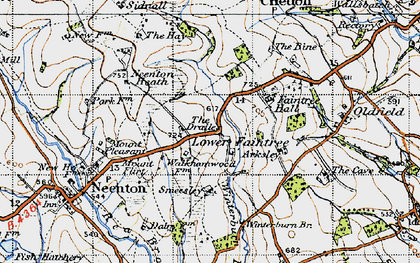 Old map of Winterburn Brook in 1947