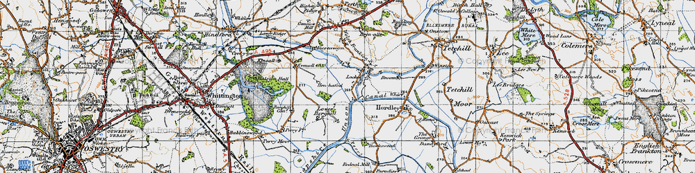 Old map of Berghill in 1947