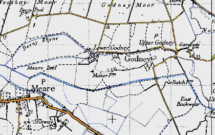 Old map of Lower Godney in 1946
