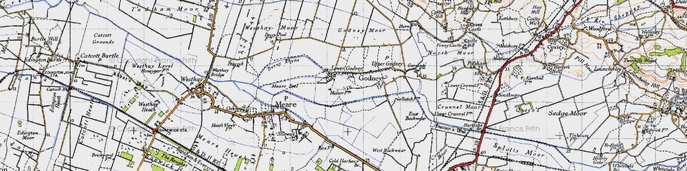 Old map of Lower Godney in 1946