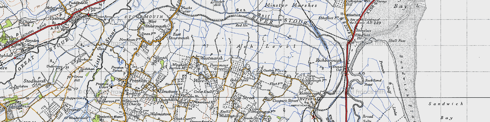 Old map of Lower Goldstone in 1947