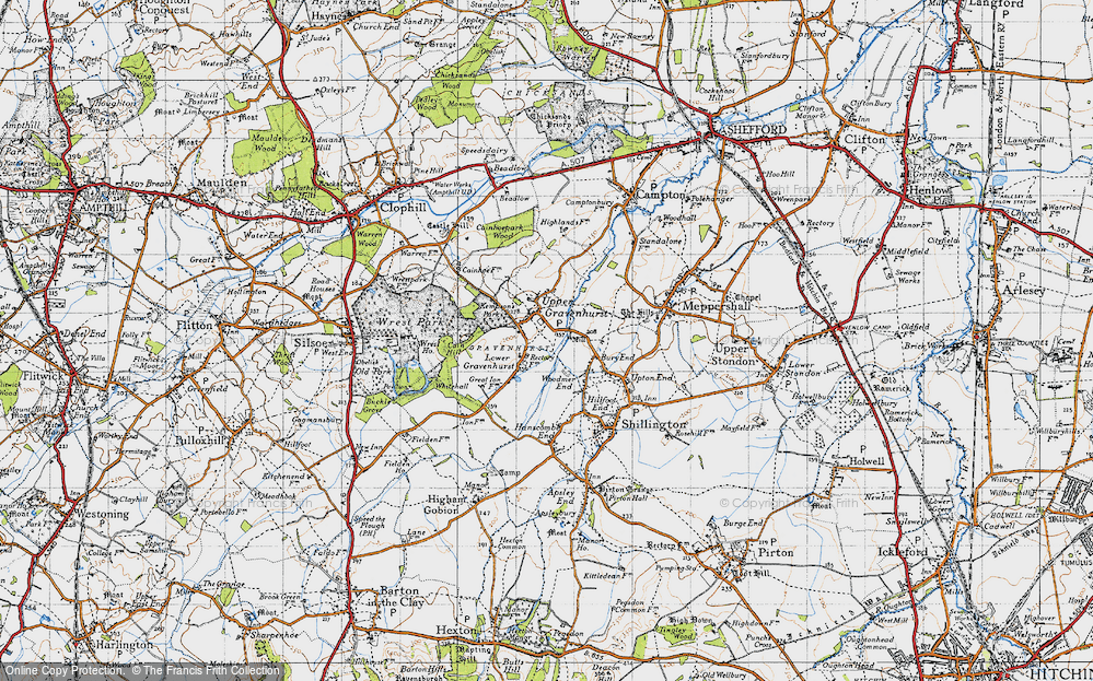 Old Map of Lower Gravenhurst, 1946 in 1946