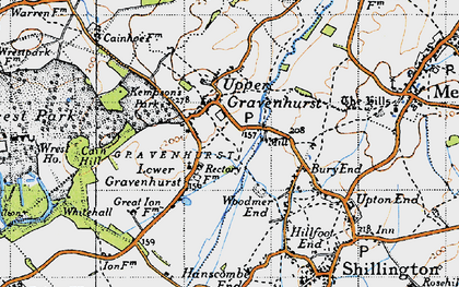 Old map of Lower Gravenhurst in 1946