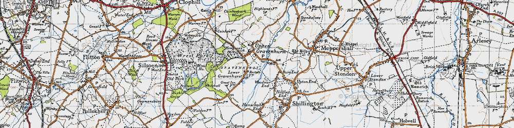 Old map of Lower Gravenhurst in 1946