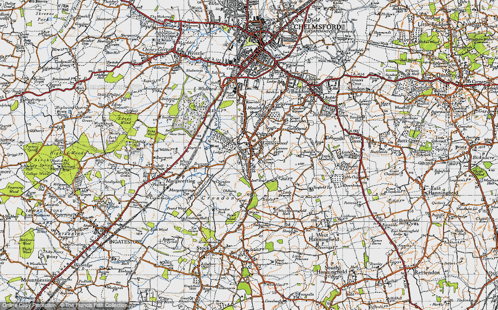 Old Map of Lower Green, 1945 in 1945