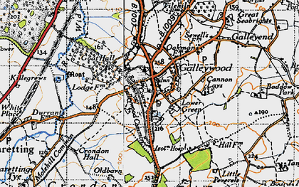 Old map of Lower Green in 1945