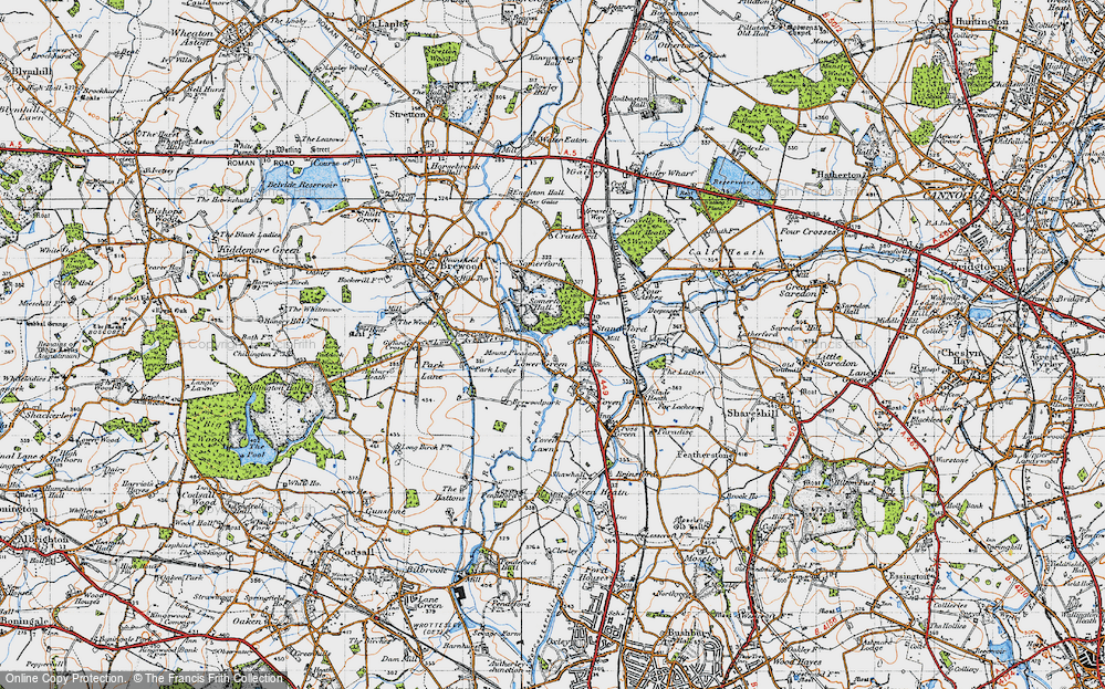 Old Map of Historic Map covering Somerford Hall in 1946