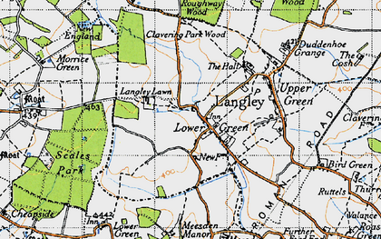 Old map of Lower Green in 1946