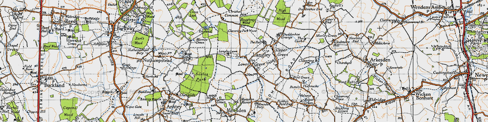 Old map of Lower Green in 1946