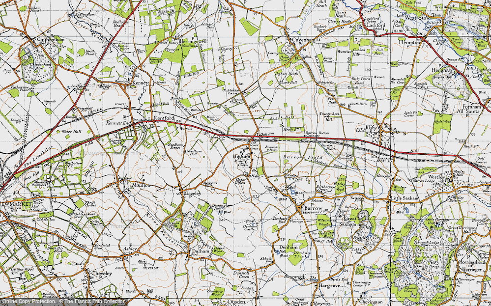 Old Map of Lower Green, 1946 in 1946