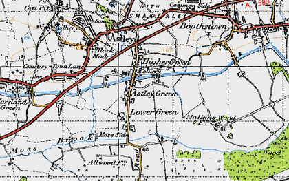 Old map of Lower Green in 1947