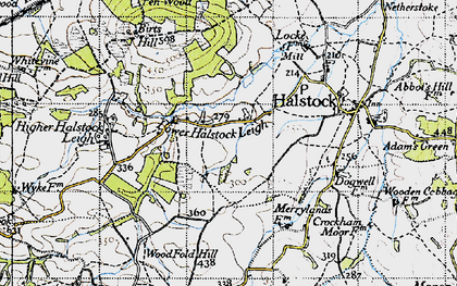 Old map of Lower Halstock Leigh in 1945