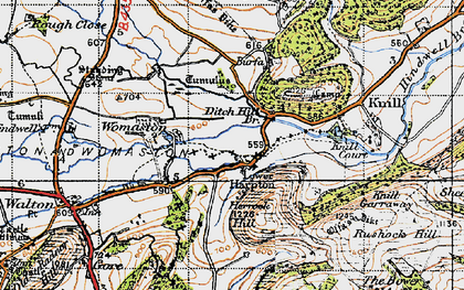 Old map of Lower Harpton in 1947