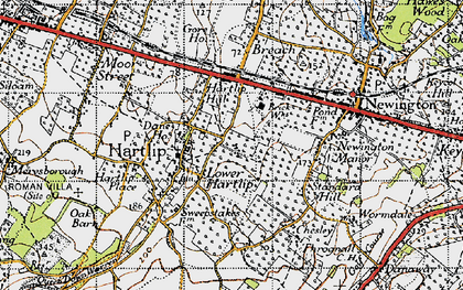 Old map of Lower Hartlip in 1946