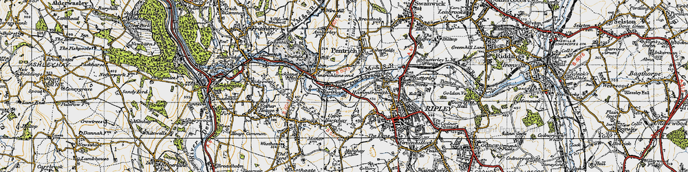 Old map of Lower Hartshay in 1946