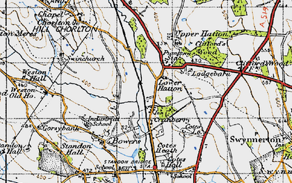Old map of Lower Hatton in 1946