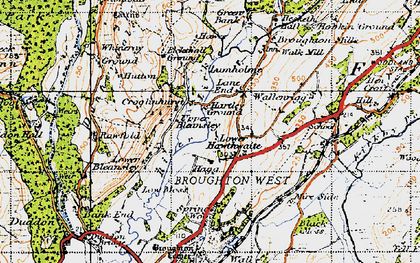 Old map of Lower Hawthwaite in 1947
