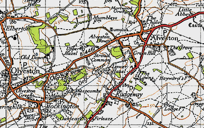 Old map of Old Down in 1946