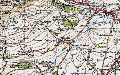 Old map of Lower Hergest in 1947