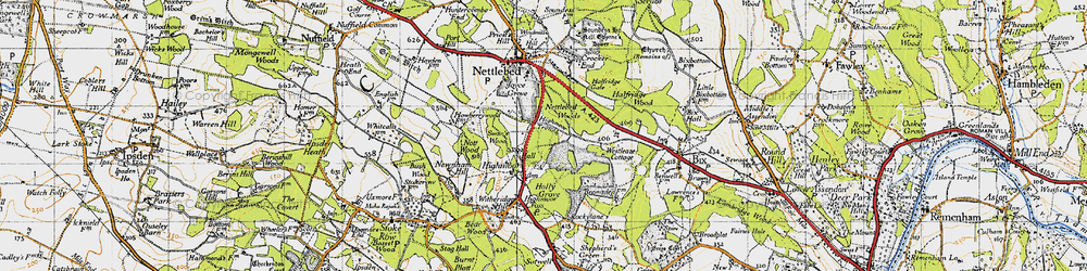 Old map of Lower Highmoor in 1947