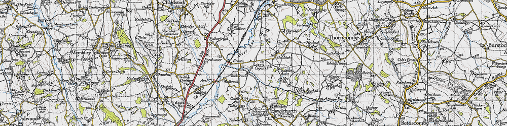 Old map of Lower Holditch in 1945