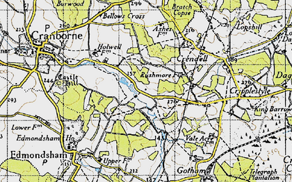Old map of Lower Holwell in 1940