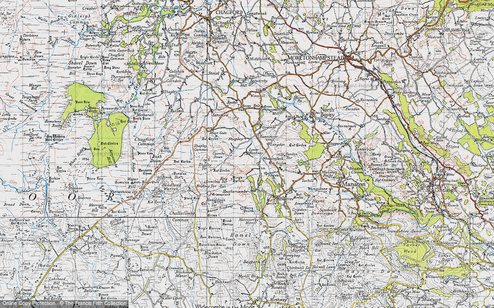 Old Map of Lower Hookner, 1946 in 1946