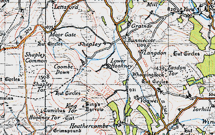Old map of Lower Hookner in 1946