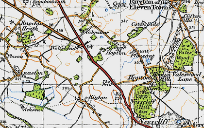 Old map of Lower Hopton in 1947
