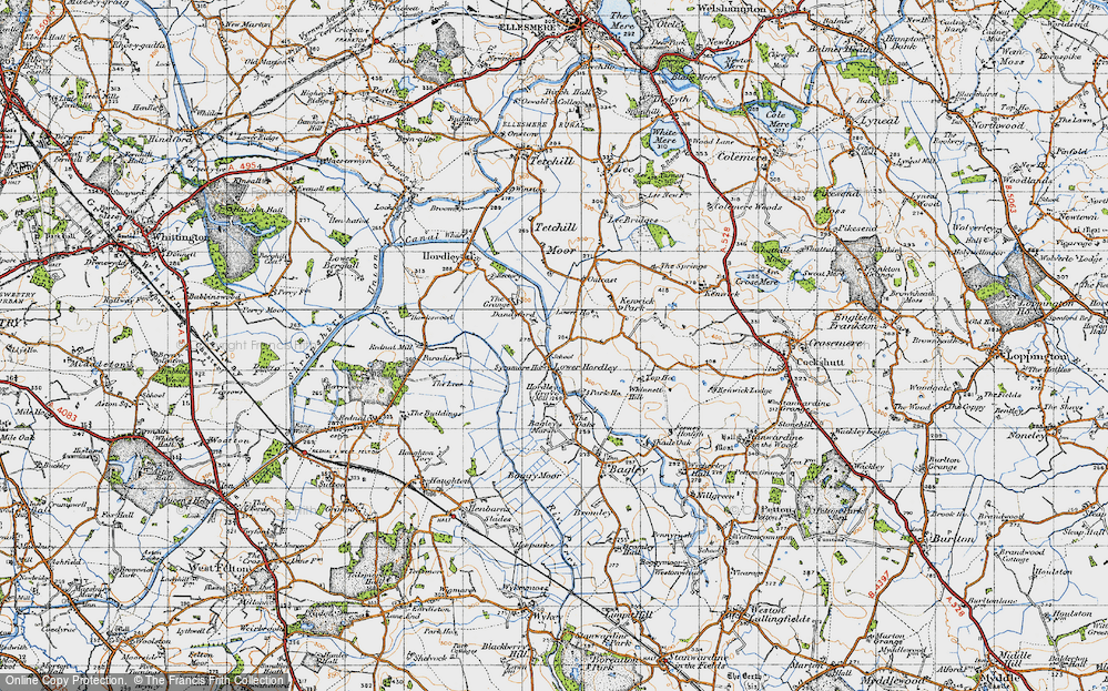 Old Map of Lower Hordley, 1947 in 1947