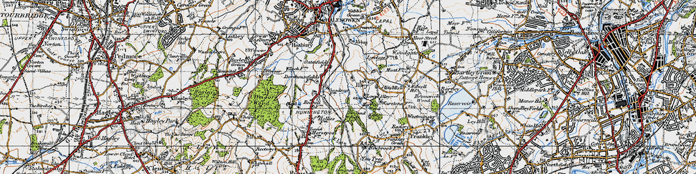 Old map of Lower Illey in 1947