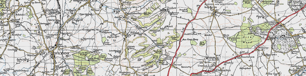 Old map of Lower Kilcott in 1946