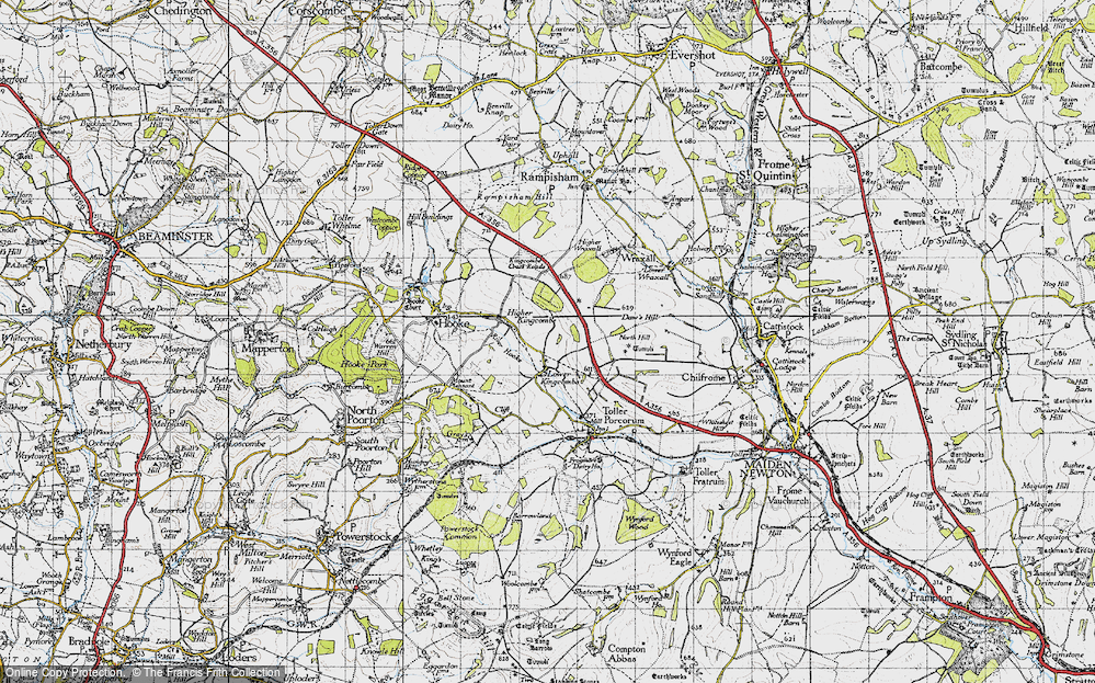 Old Map of Lower Kingcombe, 1945 in 1945