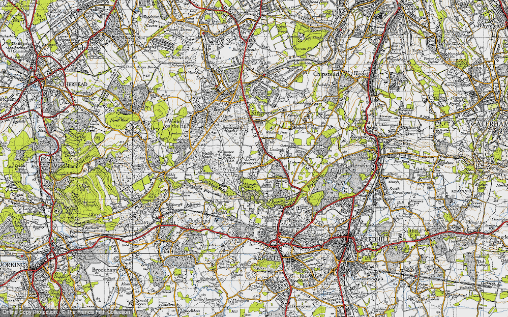 Old Map of Lower Kingswood, 1940 in 1940