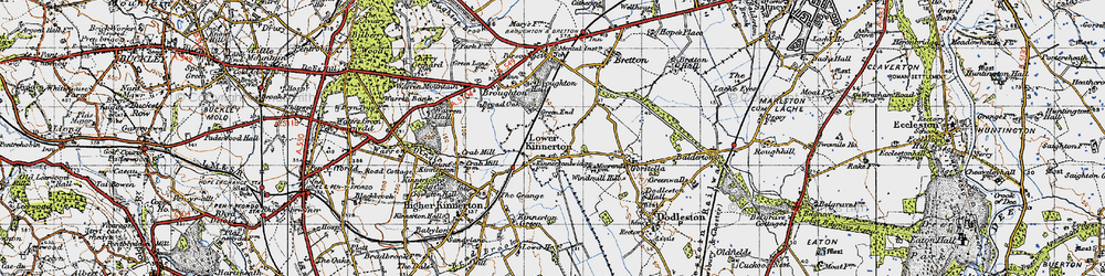 Old map of Lower Kinnerton in 1947