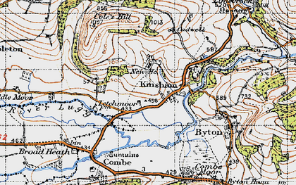Old map of Lower Kinsham in 1947