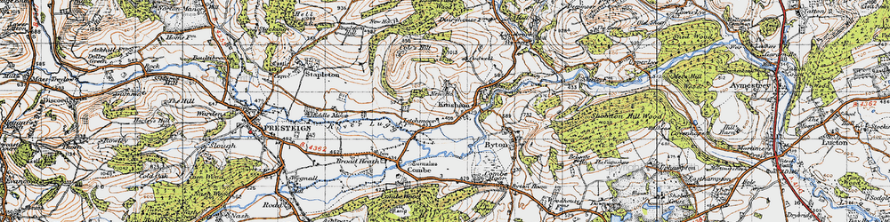 Old map of Lower Kinsham in 1947