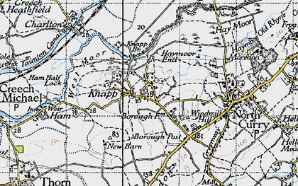 Old map of Lower Knapp in 1945