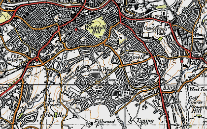 Old map of Lower Knowle in 1946