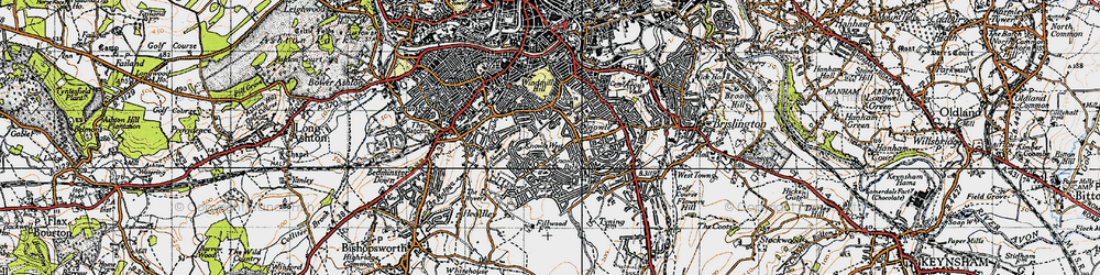 Old map of Lower Knowle in 1946