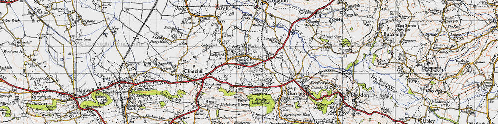Old map of Lower Langford in 1946