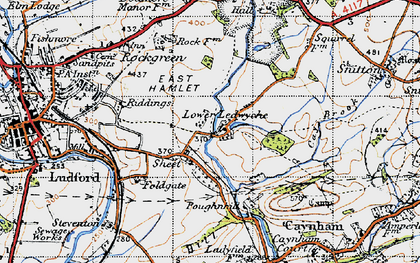Old map of Lower Ledwyche in 1947