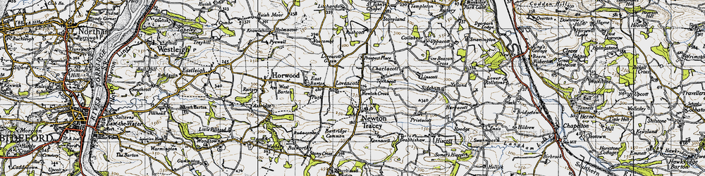 Old map of Lower Lovacott in 1946