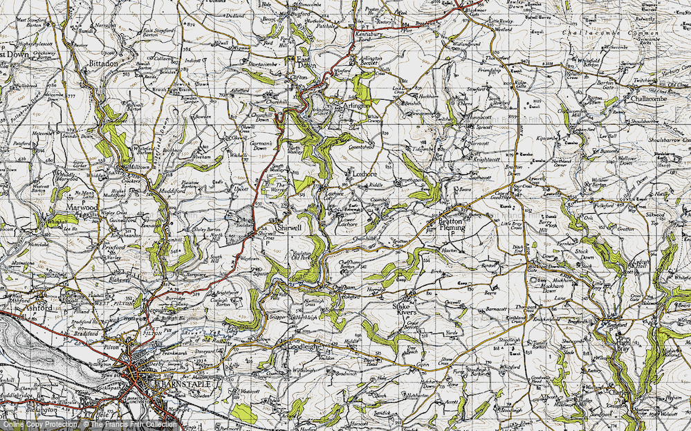 Old Map of Lower Loxhore, 1946 in 1946