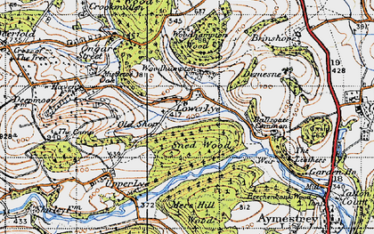Old map of Barnett Wood in 1947