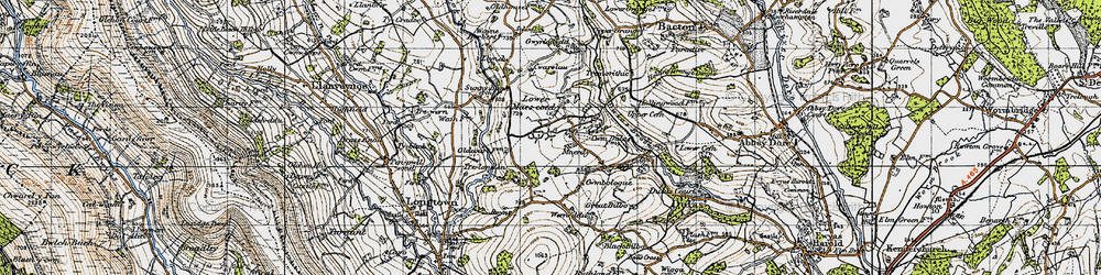 Old map of Lower Maes-coed in 1947