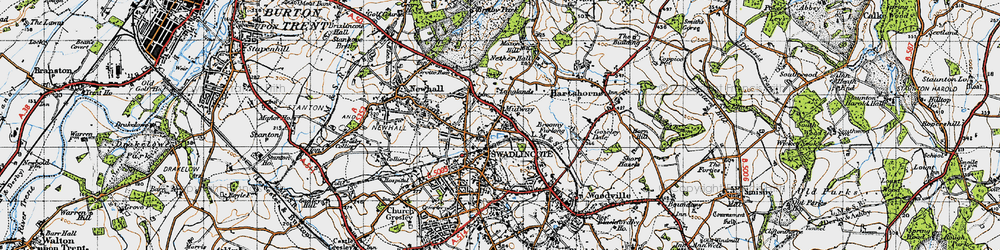 Old map of Broomy Furlong in 1946