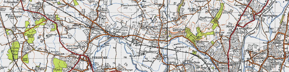 Old map of Lower Moor in 1946