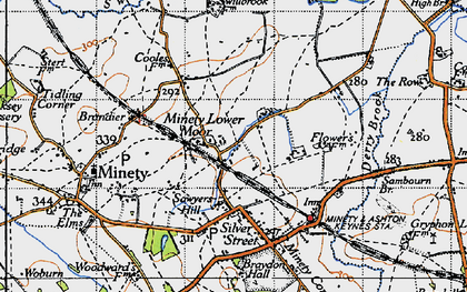 Old map of Lower Moor in 1947