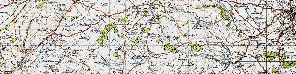 Old map of Lower Netchwood in 1947